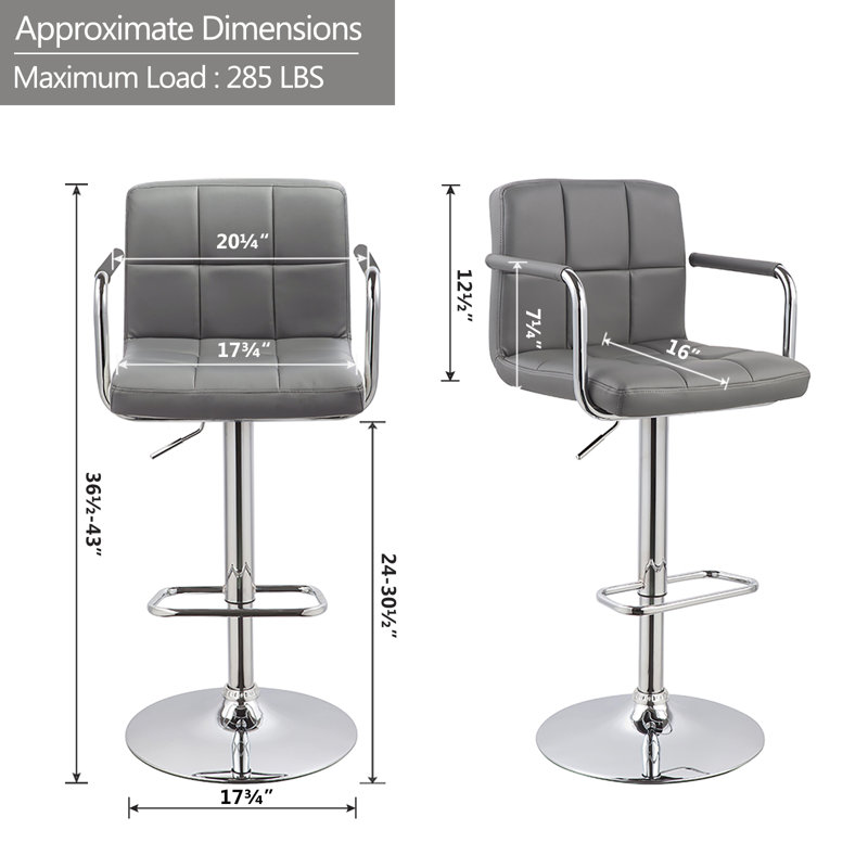 Latitude Run® Amjed Swivel Adjustable Height Bar Stool & Reviews Wayfair